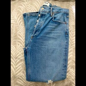 Agolde Riley Cropped Distressed Jean